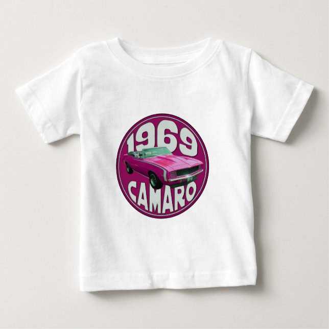 T-shirt Pour Bébé Rose 1969 de Camaro solides solubles (Devant)