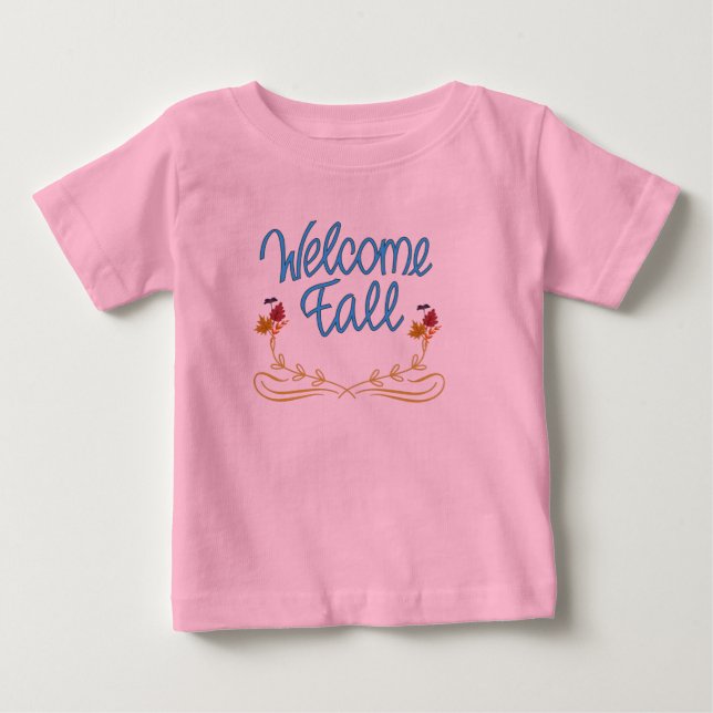 T-shirt Pour Bébé Rose d'automne (Devant)
