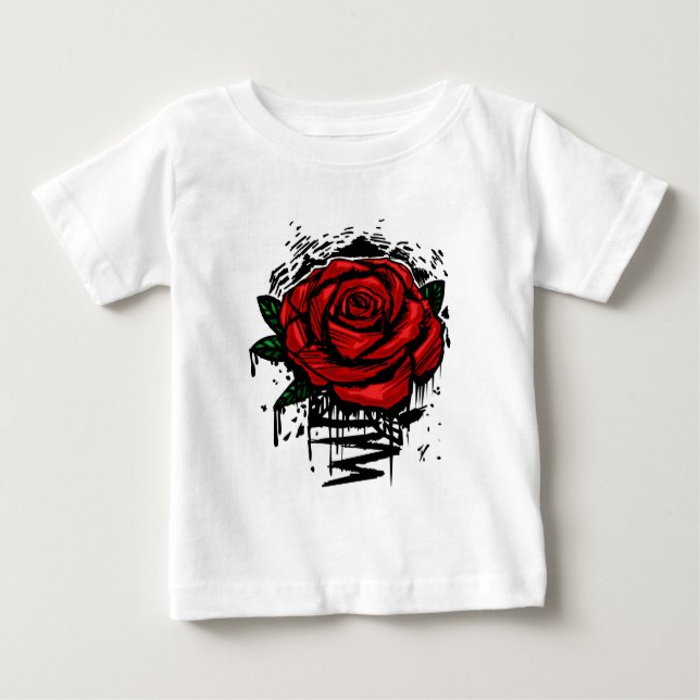 T-shirt Pour Bébé Rose Endurcie (Devant)
