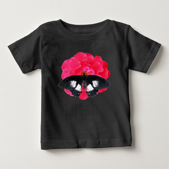 T-shirt Pour Bébé Rose et Swallowtail (Devant)