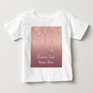 T-shirt Pour Bébé Rose Gold Blush Parties scintillant Drivers votre