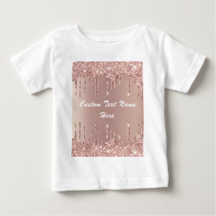 T-shirt Pour Bébé Rose Gold Parties scintillant bébé T-shirt avec te