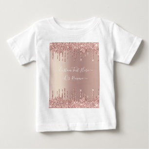 T-shirt Pour Bébé Rose Gold Parties scintillant personnalisée Votre 
