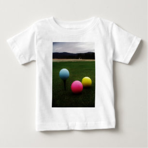 T-shirt Pour Bébé rose jaune et bleu, Golf Balls