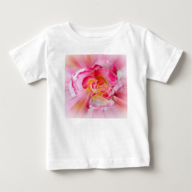 T-shirt Pour Bébé rose jaune rose (Devant)