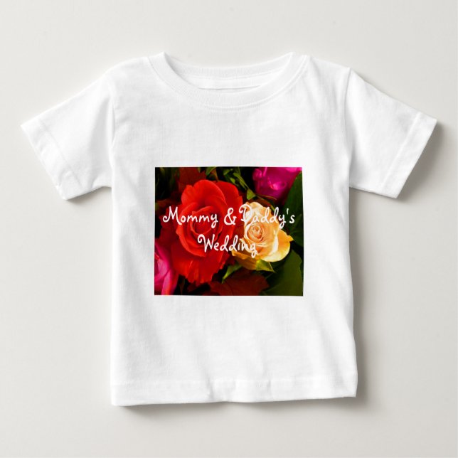 T-shirt Pour Bébé Rose jaune rouge (Devant)