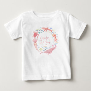 T-shirt Pour Bébé Rose Oneder la mer 1er anniversaire