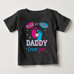 T-shirt Pour Bébé Rose ou Bleu, Papa t'aime