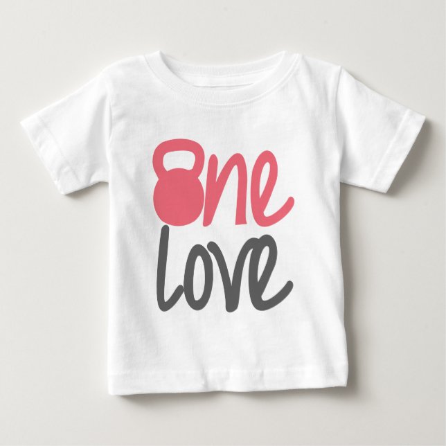 T-shirt Pour Bébé Rose "un amour " (Devant)