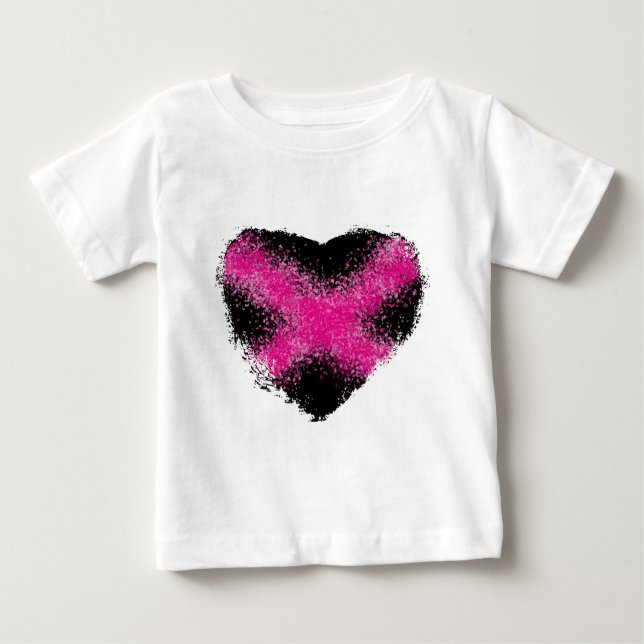 T-shirt Pour Bébé Rosée choquante sur la parties scintillant noire p (Devant)