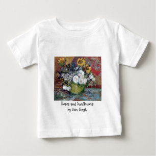 T-shirt Pour Bébé Roses and Sunflowers by Van Gogh