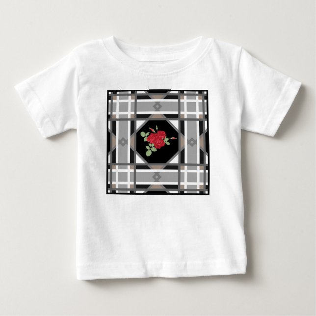 T-shirt Pour Bébé Roses rouges, rétro (Devant)