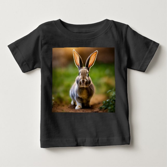 T-shirt Pour Bébé Rosie le lapin — Une peur dans le lit (Devant)