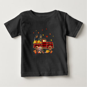 T-shirt Pour Bébé Rottweiler Citrouille Camion Automne Leaf Thanksgi