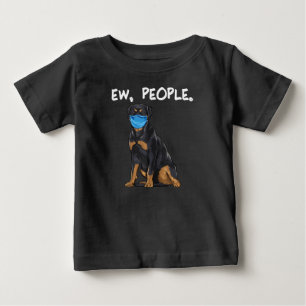 T-shirt Pour Bébé rottweiler de nouvelles personnes chien portant un