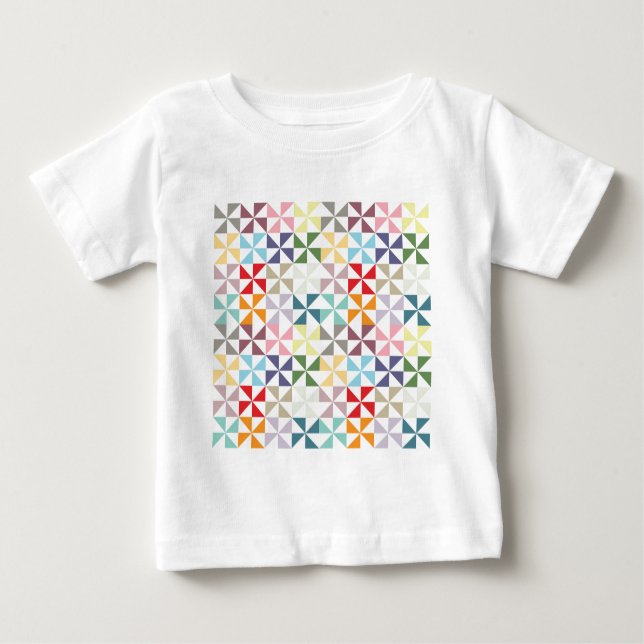 T-shirt Pour Bébé Roue géométrique colorée (Devant)