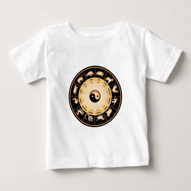 T-shirt Pour Bébé Roue zodiaque chinoise (Devant)