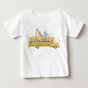 T-shirt Pour Bébé Roues sur l'éclaboussure de bus