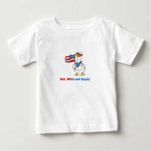 T-shirt Pour Bébé Rouge, Blanc et Coin-coin ! Graphisme de canard pa