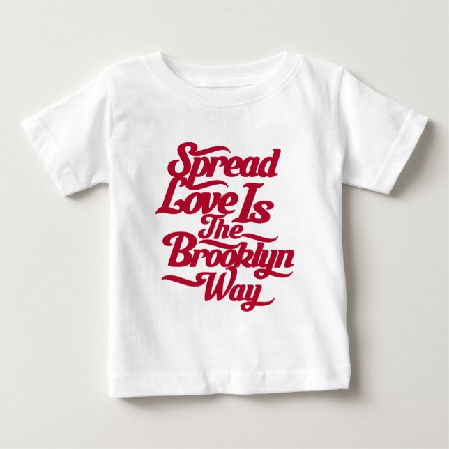 T-shirt Pour Bébé Rouge d'amour de Brooklyn (Devant)