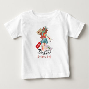 T-shirt Pour Bébé Rouge motoneige mignonne Whimsical Unique moderne