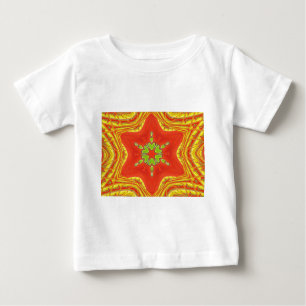 T-shirt Pour Bébé Rouge or vert Mandala Art Imprimer