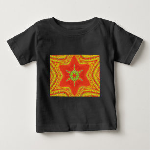 T-shirt Pour Bébé Rouge or vert Mandala Art Imprimer