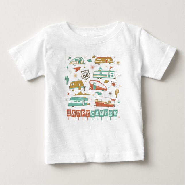 T-shirt Pour Bébé Route 66 Happy Camper (Devant)