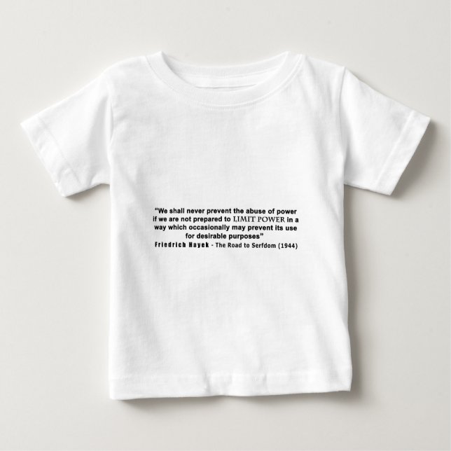 T-shirt Pour Bébé Route de Friedrich Hayek à la citation de (Devant)