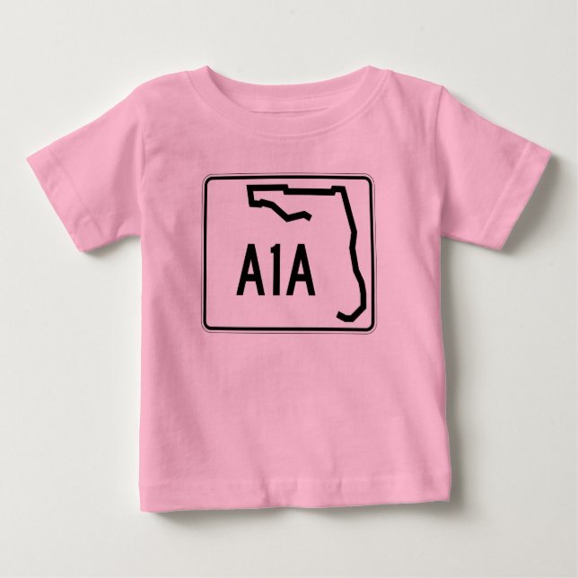 T-shirt Pour Bébé Route d'État de Floride A1A (Devant)