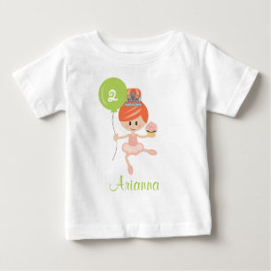 T-shirt Pour Bébé Roux de chemise d'anniversaire de ballerine