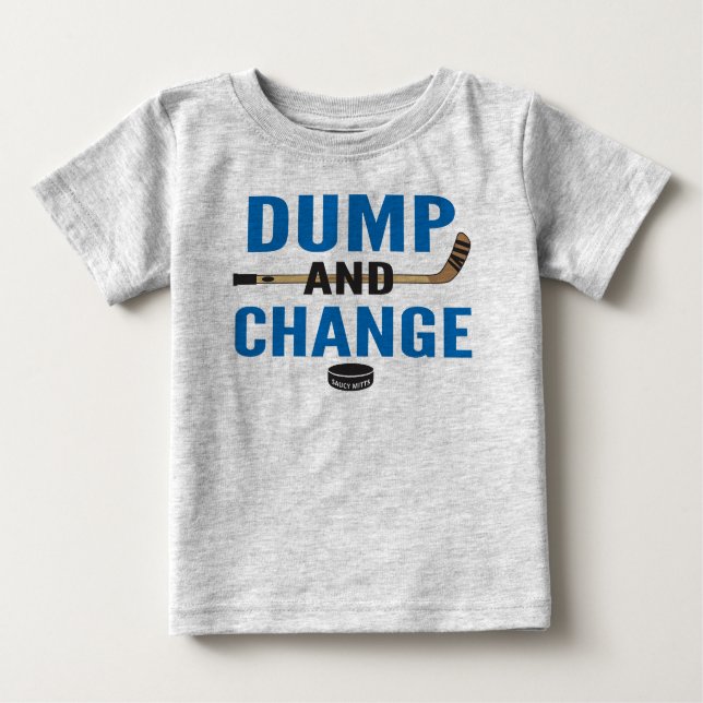 T-shirt Pour Bébé Royal Blue Dump et Changer Hockey Baby (Devant)