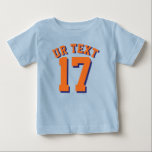 T-shirt Pour Bébé Royal Blue & Orange Baby | Jersey du sport<br><div class="desc">Royal Blue & Orange Baby | Sport Jersey Design ・ T-shirt bébé</div>