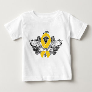 T-shirt Pour Bébé Ruban à ailes par SURVIVANT de Cancer de