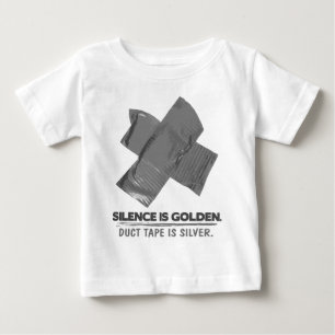 T-shirt Pour Bébé ruban adhésif - la parole est d'argent le silence