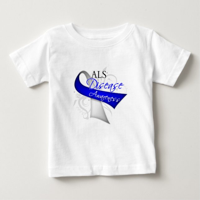 T-shirt Pour Bébé Ruban de conscience de la maladie de SAL (Devant)
