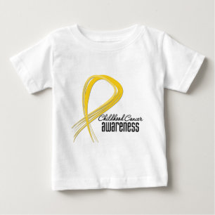 T-shirt Pour Bébé Ruban de grunge de conscience de Cancer d'enfance