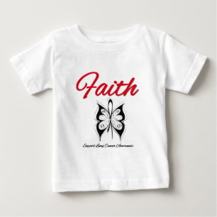 T-shirt Pour Bébé Ruban de papillon de foi de cancer de poumon