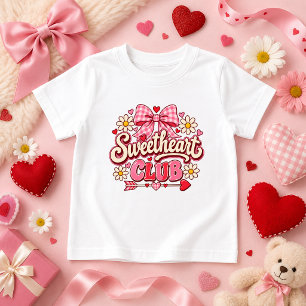 T-shirt Pour Bébé ruban gingham du Sweetheart Club rose