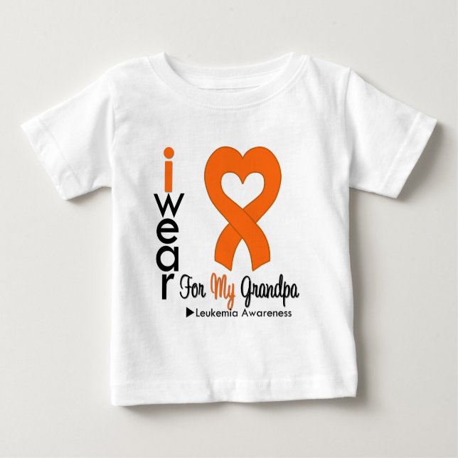 T-shirt Pour Bébé Ruban orange de coeur d'usage de la leucémie I (Devant)