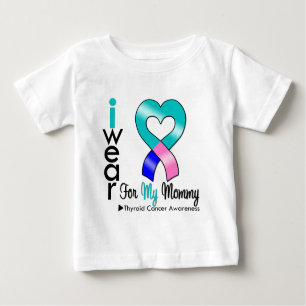 T-shirt Pour Bébé Ruban Thyroïde Cancer Pour Ma Maman