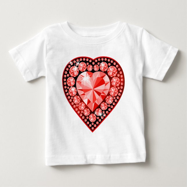 T-shirt Pour Bébé Ruby Gemstone Heart (Devant)