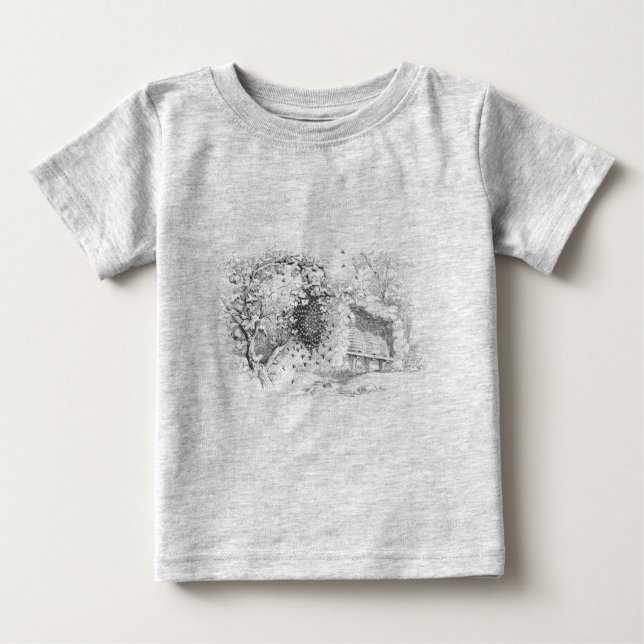T-shirt Pour Bébé ruches d'abeilles vintages (Devant)