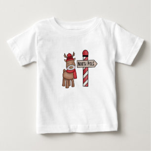 T-shirt Pour Bébé Rudolf Reindeer & Pôle Nord, Christmas Toddler