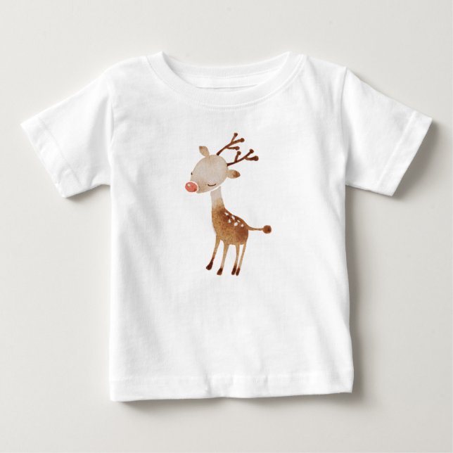 T-shirt Pour Bébé Rudolf (Rudolph) le renne (Devant)