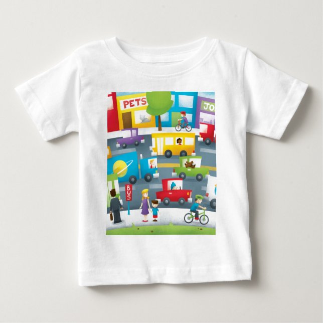 T-shirt Pour Bébé Rue de ville (Devant)