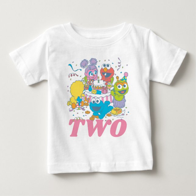 T-shirt Pour Bébé Rue Sésame | 2e anniversaire du bébé (Devant)