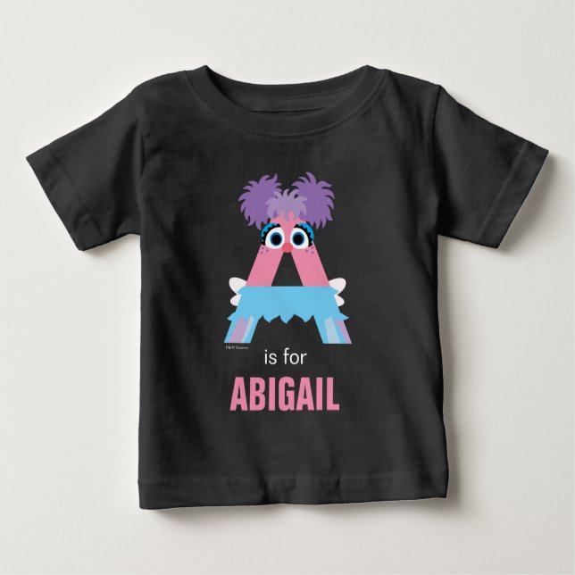 T-shirt Pour Bébé Rue Sésame | A est pour Abby (Devant)