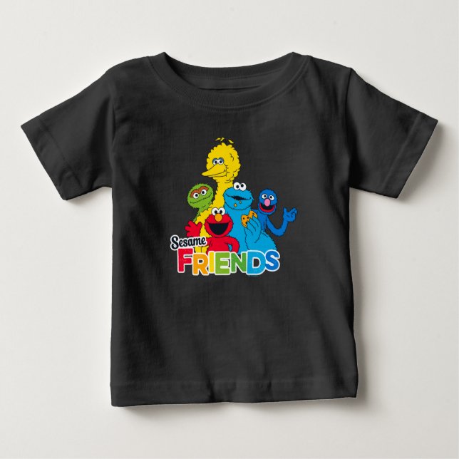 T-shirt Pour Bébé Rue Sésame | Amis sésame (Devant)