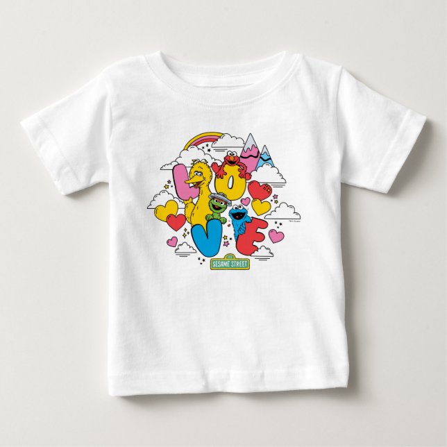 T-shirt Pour Bébé Rue Sésame | Amour (Devant)
